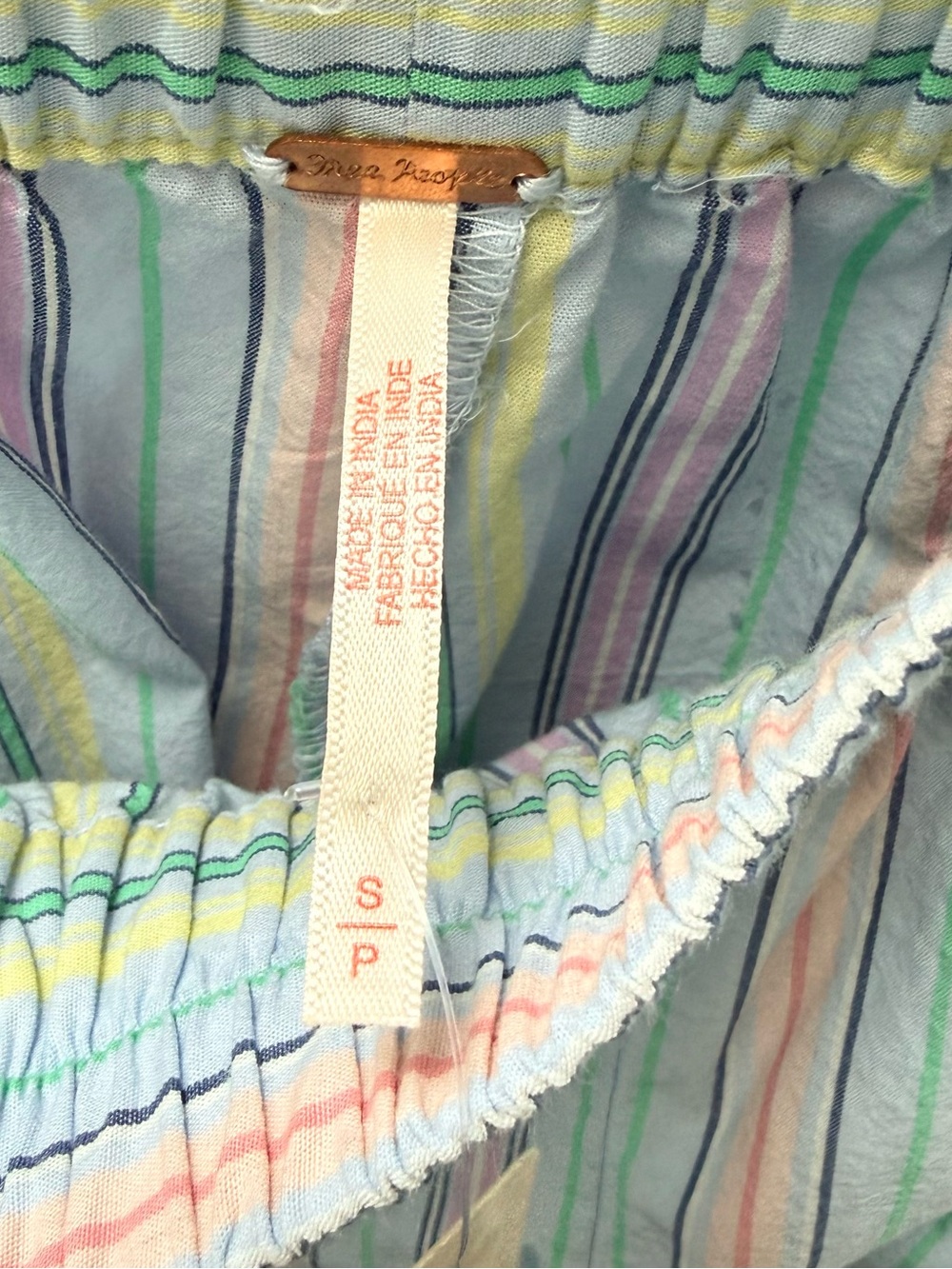 NWT Free People Get Free Striped Cotton Pull-On Elastic Waist Shorts S - Picture 13 of 14